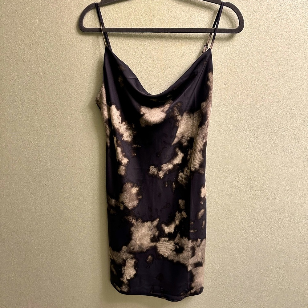 Urban Outfitters Mini Dress Size Large Navy Blue with abstract print